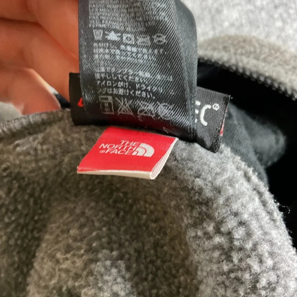 The North Face Denali Fleece Jacket Mens Medium Gray Black FZip Polartec Outdoor